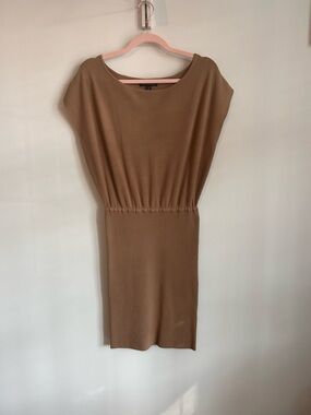 Banana Republic Tan Knit Knee-Length Dress, Size Small Petite